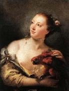 Giovanni Battista Tiepolo Woman with a Parrot Sweden oil painting artist